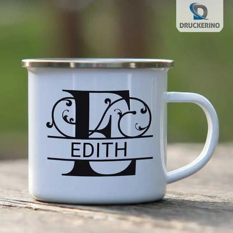 Emaille Tasse mit Namen | Motiv 1 | Edith - Druckerino