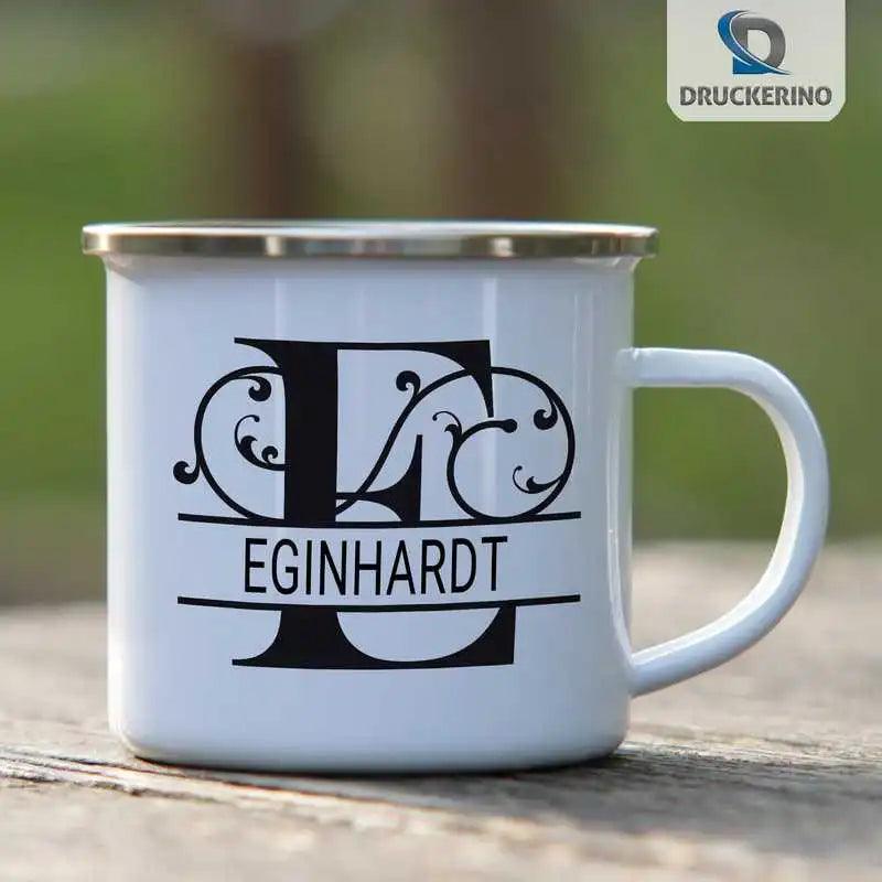 Emaille Tasse mit Namen | Motiv 1 | Eginhardt - Druckerino