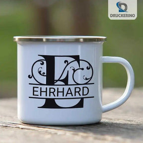 Emaille Tasse mit Namen | Motiv 1 | Ehrhard - Druckerino