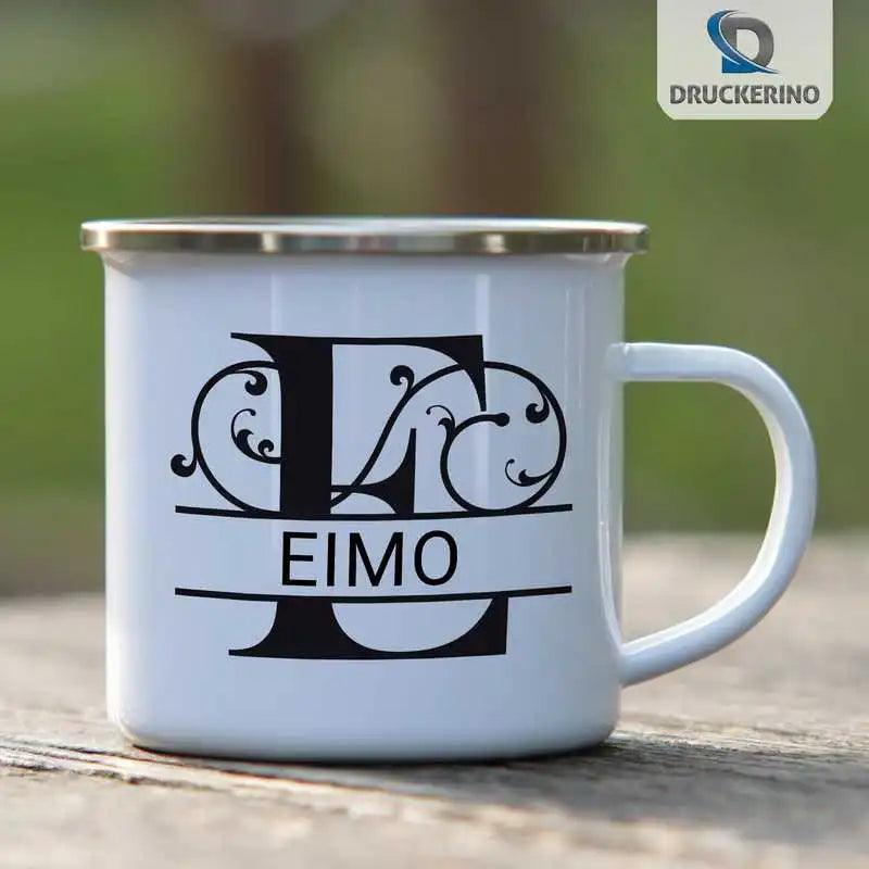 Emaille Tasse mit Namen | Motiv 1 | Eimo - Druckerino