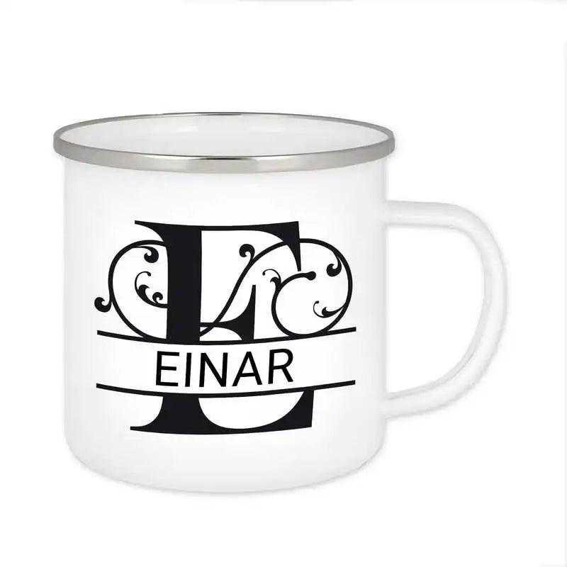 Emaille Tasse mit Namen | Motiv 1 | Einar - Druckerino