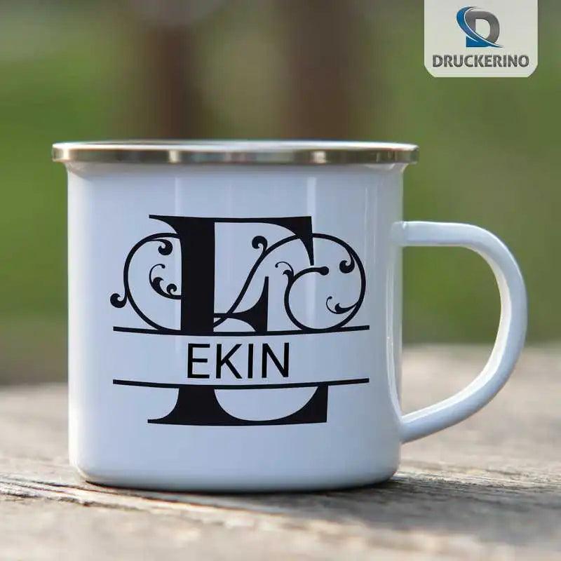 Emaille Tasse mit Namen | Motiv 1 | Ekin - Druckerino