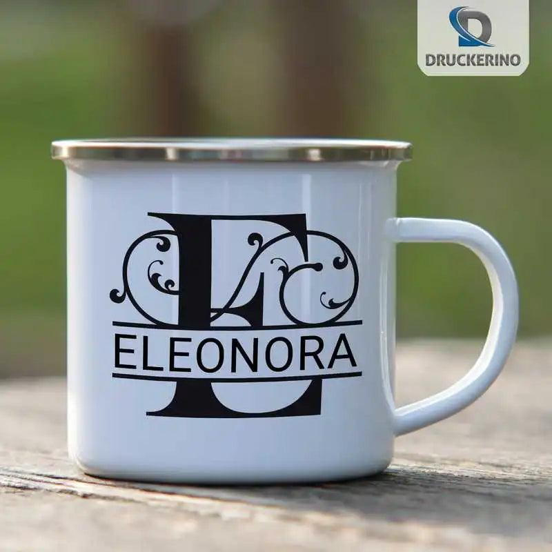 Emaille Tasse mit Namen | Motiv 1 | Eleonora - Druckerino