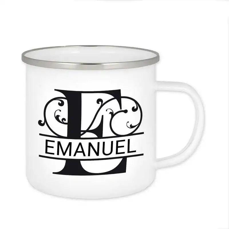 Emaille Tasse mit Namen | Motiv 1 | Emanuel - Druckerino