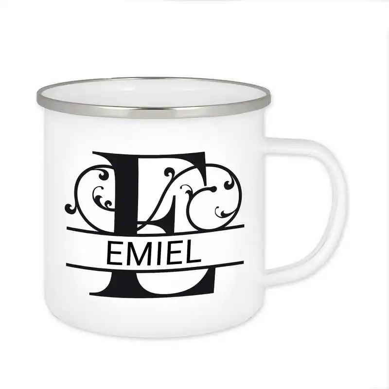 Emaille Tasse mit Namen | Motiv 1 | Emiel - Druckerino