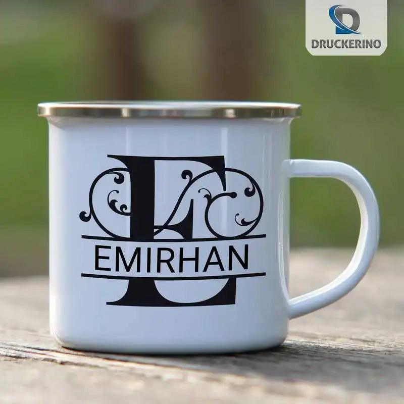 Emaille Tasse mit Namen | Motiv 1 | Emirhan - Druckerino