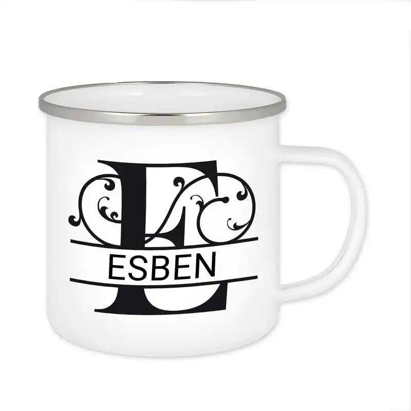 Emaille Tasse mit Namen | Motiv 1 | Esben - Druckerino