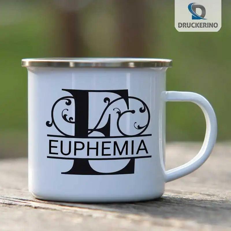 Emaille Tasse mit Namen | Motiv 1 | Euphemia - Druckerino