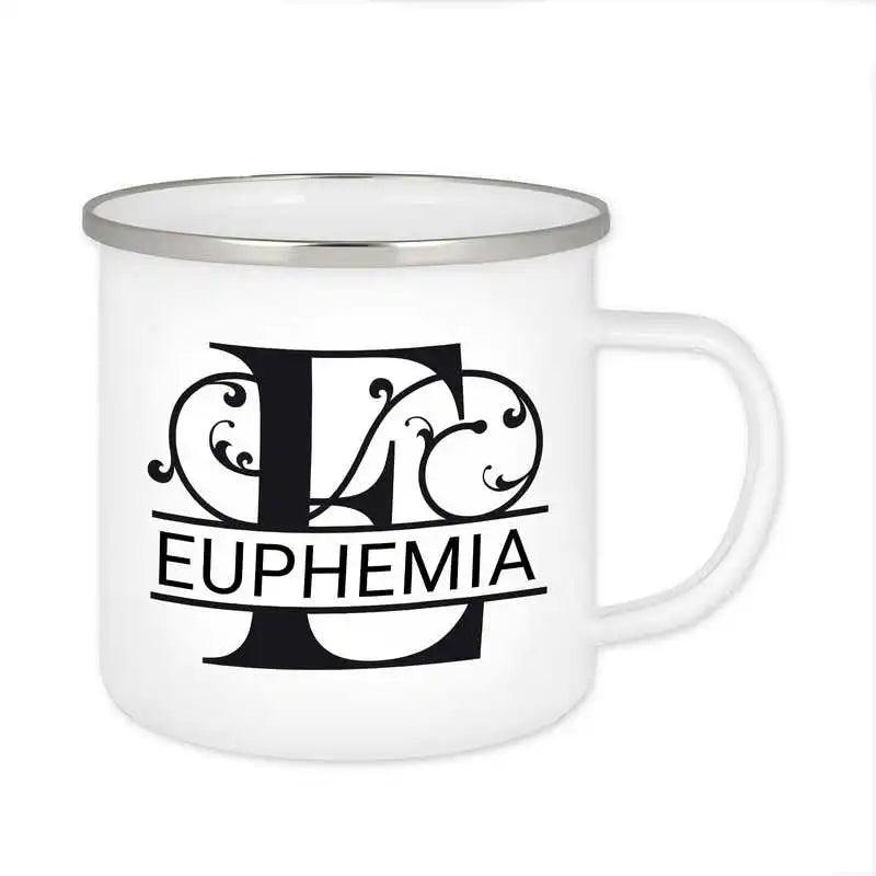 Emaille Tasse mit Namen | Motiv 1 | Euphemia - Druckerino