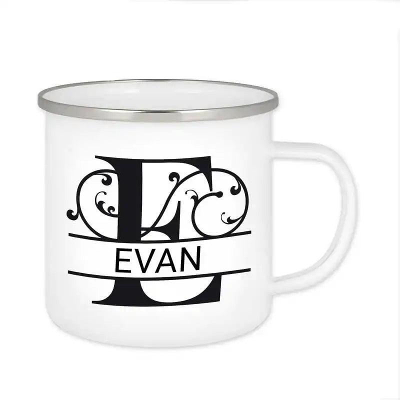 Emaille Tasse mit Namen | Motiv 1 | Evan - Druckerino