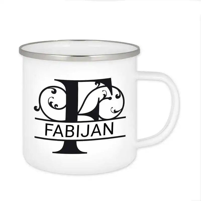 Emaille Tasse mit Namen | Motiv 1 | Fabijan - Druckerino