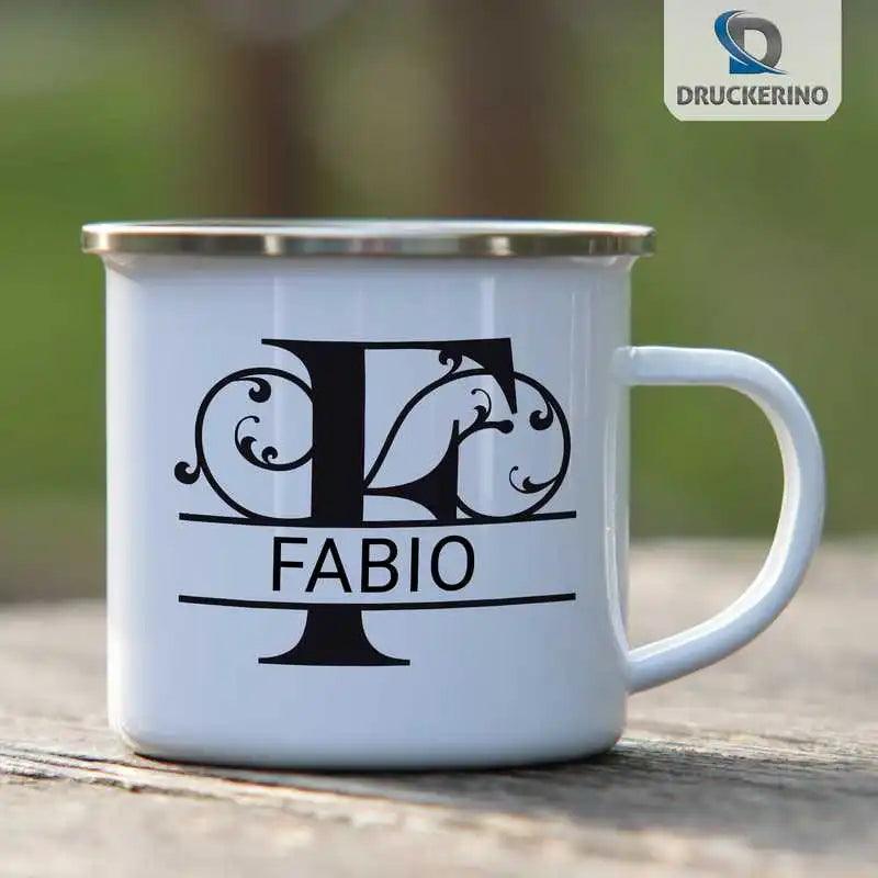 Emaille Tasse mit Namen | Motiv 1 | Fabio - Druckerino