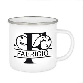 Emaille Tasse mit Namen | Motiv 1 | Fabricio - Druckerino
