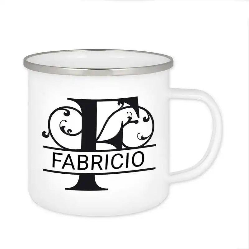 Emaille Tasse mit Namen | Motiv 1 | Fabricio - Druckerino