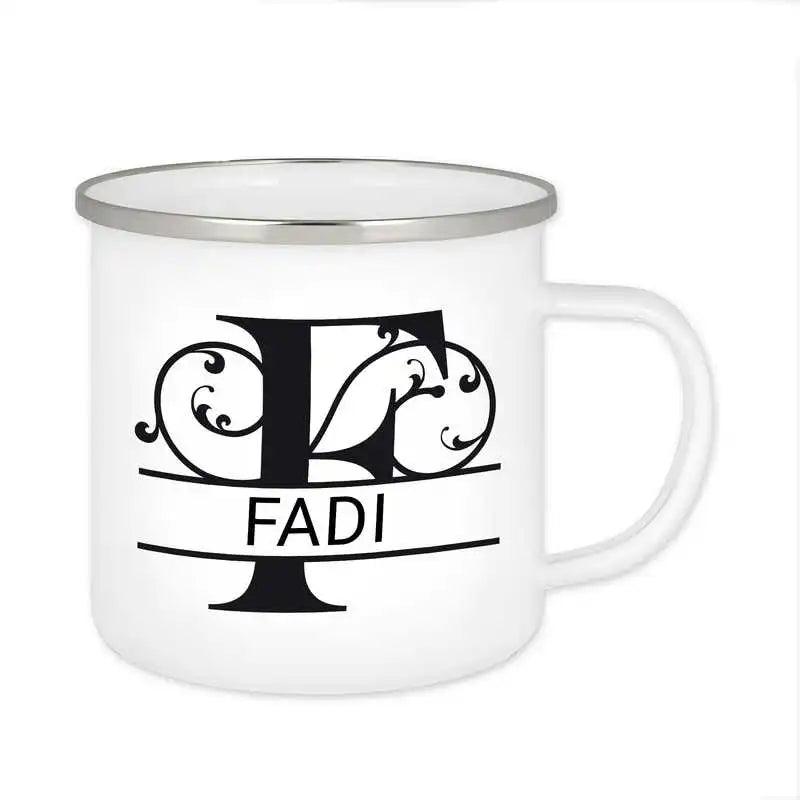 Emaille Tasse mit Namen | Motiv 1 | Fadi - Druckerino