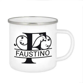 Emaille Tasse mit Namen | Motiv 1 | Faustino - Druckerino