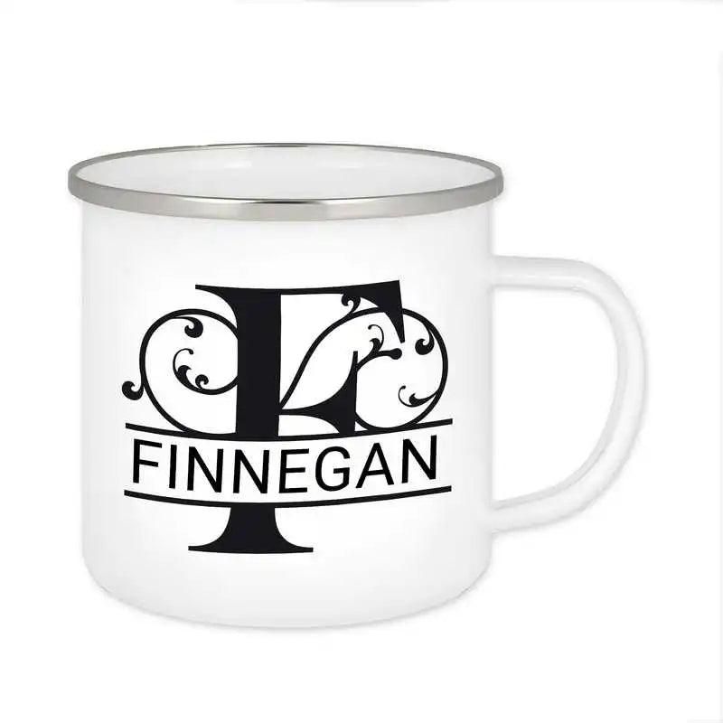 Emaille Tasse mit Namen | Motiv 1 | Finnegan - Druckerino