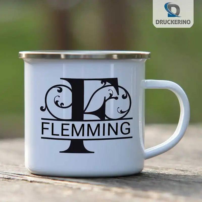 Emaille Tasse mit Namen | Motiv 1 | Flemming - Druckerino