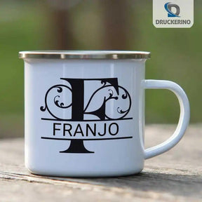 Emaille Tasse mit Namen | Motiv 1 | Franjo - Druckerino