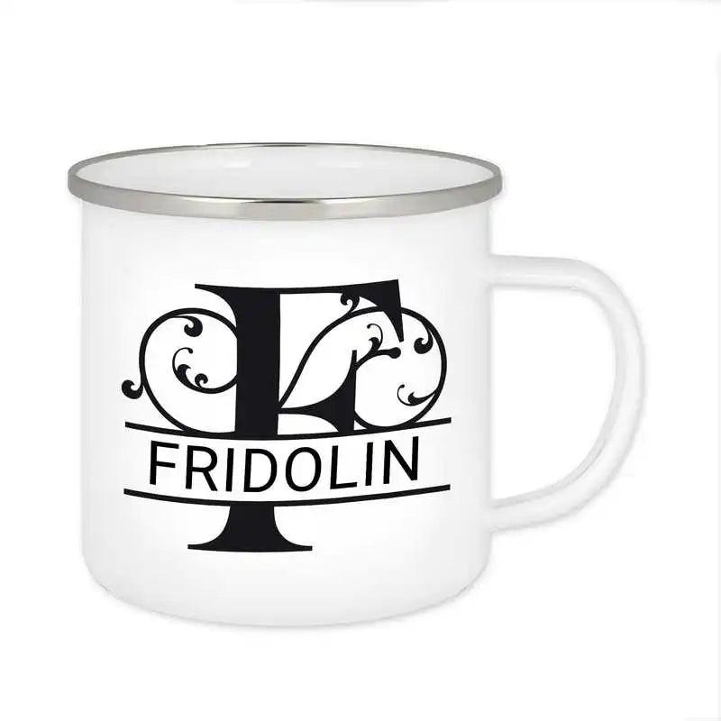 Emaille Tasse mit Namen | Motiv 1 | Fridolin - Druckerino