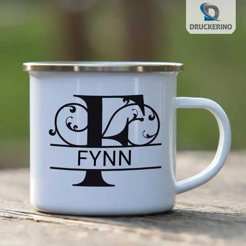 Emaille Tasse mit Namen | Motiv 1 | Fynn - Druckerino