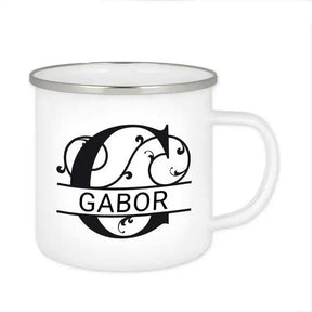 Emaille Tasse mit Namen | Motiv 1 | Gabor - Druckerino