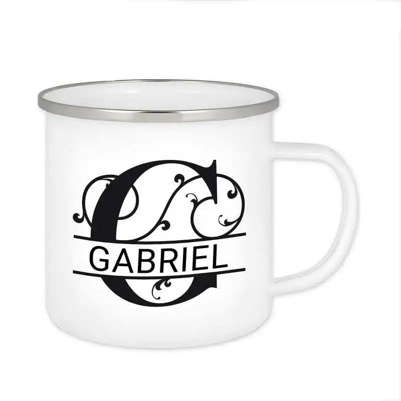 Emaille Tasse mit Namen | Motiv 1 | Gabriel - Druckerino
