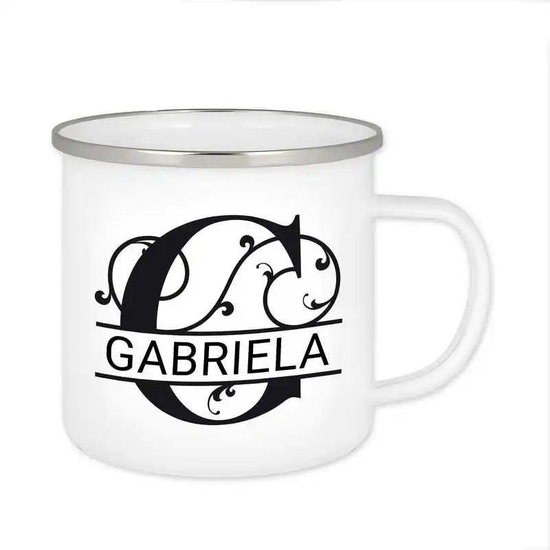 Emaille Tasse mit Namen | Motiv 1 | Gabriela - Druckerino