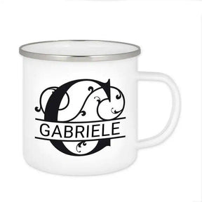 Emaille Tasse mit Namen | Motiv 1 | Gabriele - Druckerino