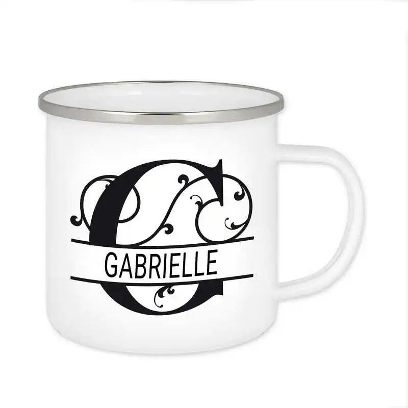 Emaille Tasse mit Namen | Motiv 1 | Gabrielle - Druckerino