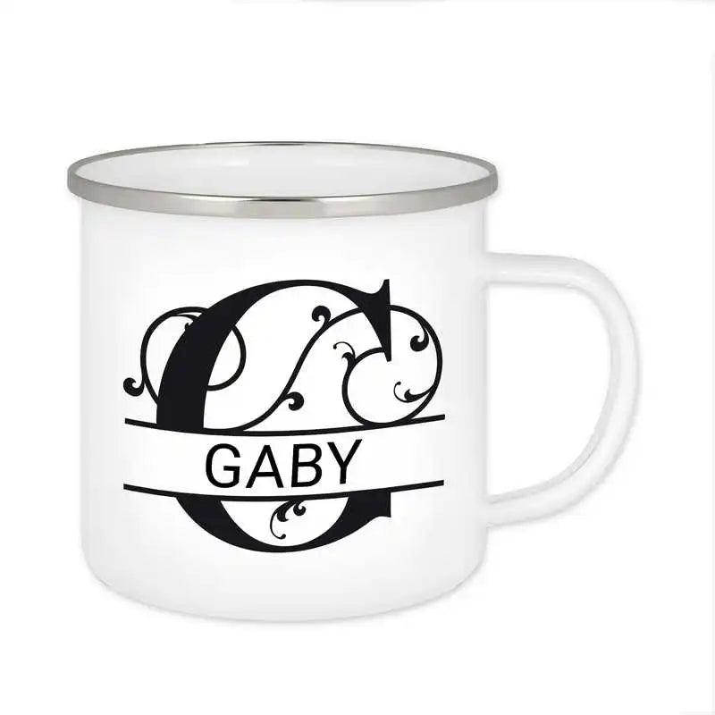 Emaille Tasse mit Namen | Motiv 1 | Gaby - Druckerino