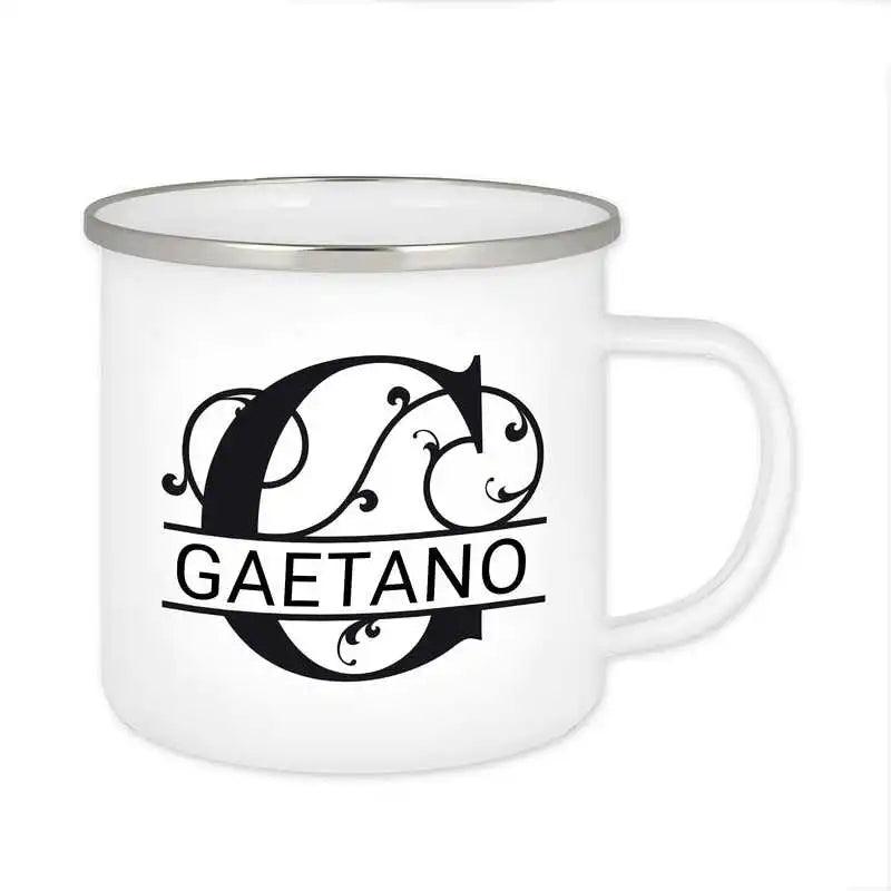 Emaille Tasse mit Namen | Motiv 1 | Gaetano - Druckerino