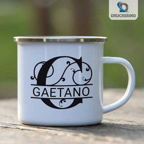 Emaille Tasse mit Namen | Motiv 1 | Gaetano - Druckerino
