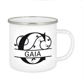 Emaille Tasse mit Namen | Motiv 1 | Gaia - Druckerino