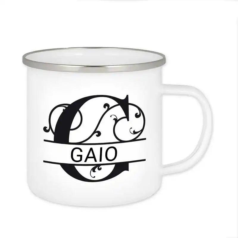 Emaille Tasse mit Namen | Motiv 1 | Gaio - Druckerino