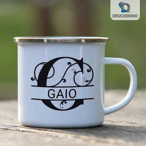 Emaille Tasse mit Namen | Motiv 1 | Gaio - Druckerino