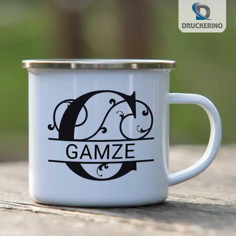 Emaille Tasse mit Namen | Motiv 1 | Gamze - Druckerino