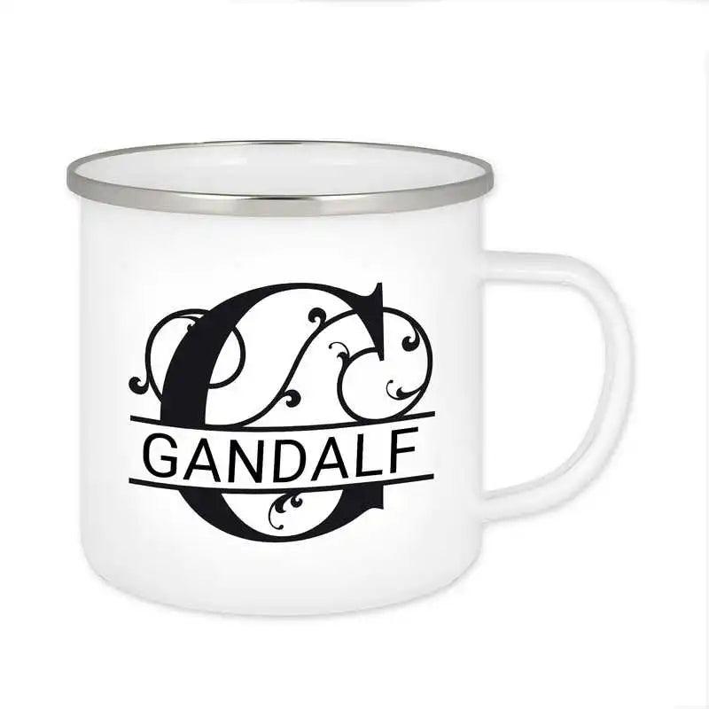 Emaille Tasse mit Namen | Motiv 1 | Gandalf - Druckerino