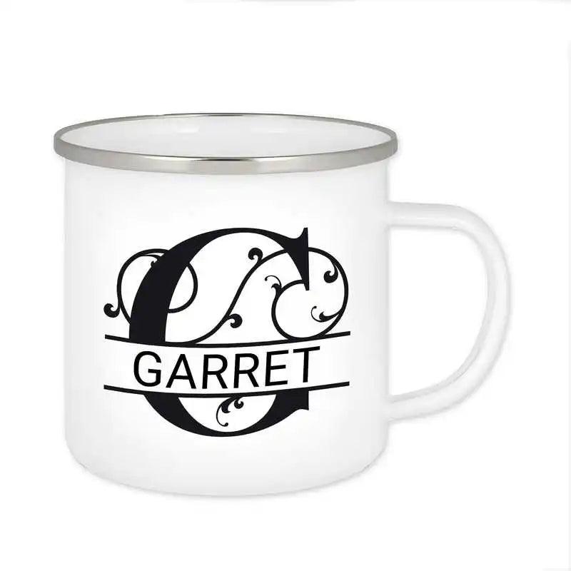 Emaille Tasse mit Namen | Motiv 1 | Garret - Druckerino