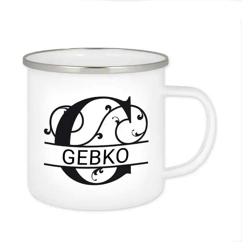 Emaille Tasse mit Namen | Motiv 1 | Gebko - Druckerino