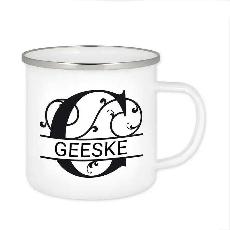Emaille Tasse mit Namen | Motiv 1 | Geeske - Druckerino