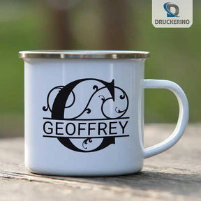 Emaille Tasse mit Namen | Motiv 1 | Geoffrey - Druckerino