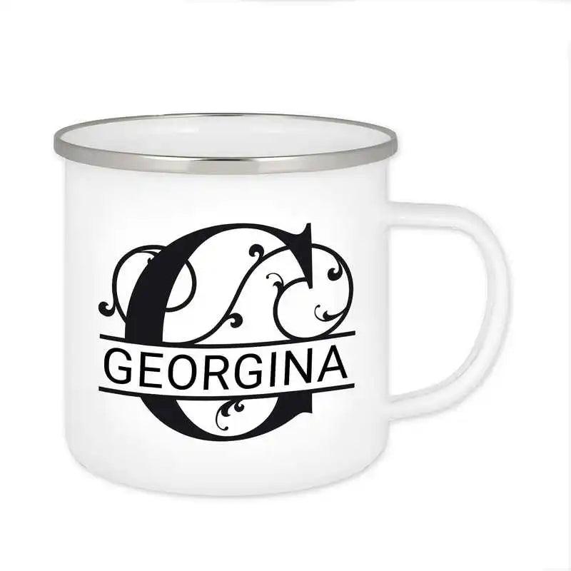 Emaille Tasse mit Namen | Motiv 1 | Georgina - Druckerino