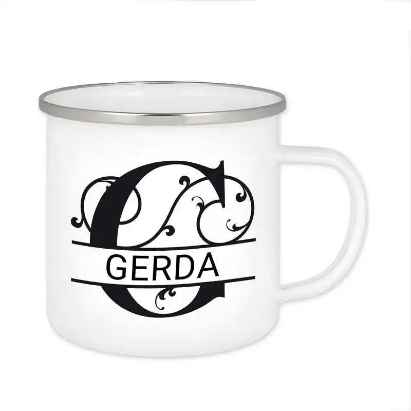 Emaille Tasse mit Namen | Motiv 1 | Gerda - Druckerino