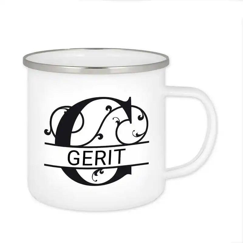 Emaille Tasse mit Namen | Motiv 1 | Gerit - Druckerino
