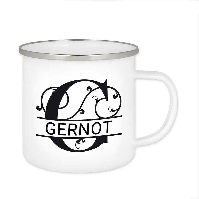 Emaille Tasse mit Namen | Motiv 1 | Gernot - Druckerino