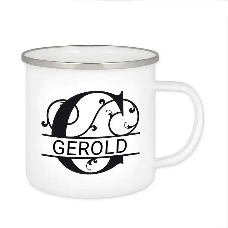 Emaille Tasse mit Namen | Motiv 1 | Gerold - Druckerino