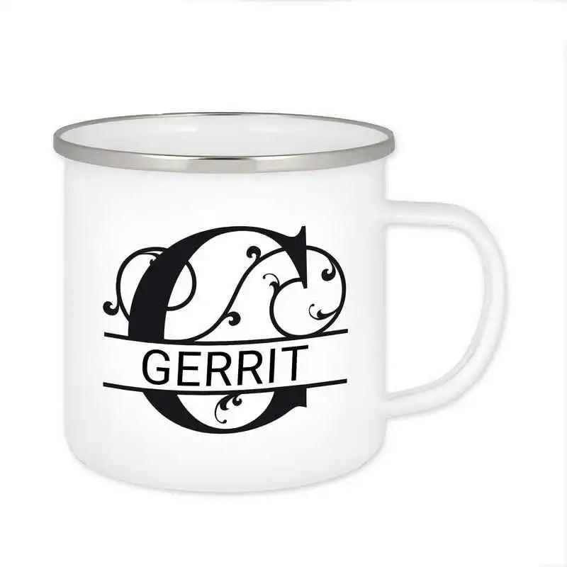 Emaille Tasse mit Namen | Motiv 1 | Gerrit - Druckerino