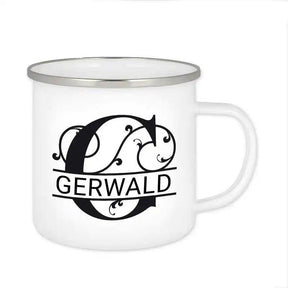 Emaille Tasse mit Namen | Motiv 1 | Gerwald - Druckerino