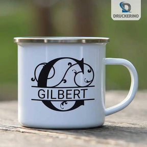 Emaille Tasse mit Namen | Motiv 1 | Gilbert - Druckerino